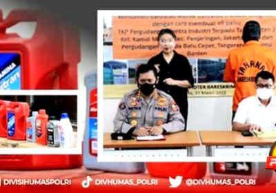 Bareskrim Polri Bongkar Pemalsuan Oli  Pertamina