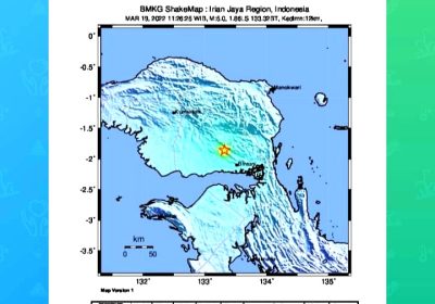 Gempabumi Tektonik M5,2 di Teluk Bintuin Papua Barat