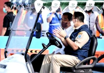 Jokowi dan Anies Tinjau Sirkuit Formula E  di Ancol Jakarta Utara