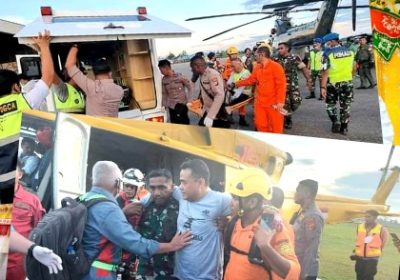 TNI Bantu Proses Evakuasi Insiden Crash Heli di Mimika Papua