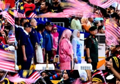 Malaysia Rayakan Hari Nasional ke-65 Bendera dan kemeriahan di Dataran Merdeka