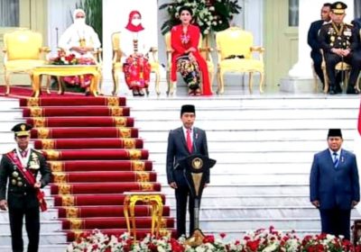 Presiden Jokowi Pimpin Upacara HUT ke-77 TNI