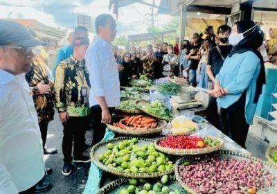 Presiden Jokowi Cek Harga Kebutuhan Pokok di Pasar Baleendah