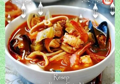 Resep Jjamppong Mie Seafood Pedas Ala Korea