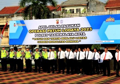 Kapolres Tasik Kota Pimpin Apel Gelar Pasukan Operasi Patuh Lodaya 2023