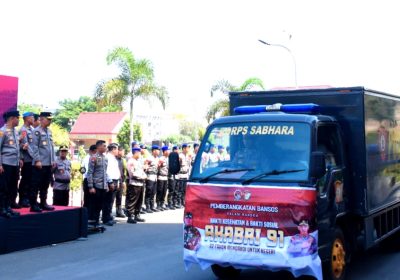 32 Tahun Pengabdian AKABRI 91, Kapolda Sulteng Lepas Distribusi 8000 Paket Sembako
