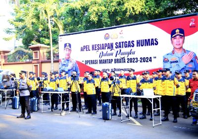 Humas Polri Gelar Pasukan Kesiapan Satgas Pengamanan Pemilu 2024