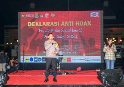 Polres Metro Tangkot Gelar Deklarasi Anti Hoax Pegiat Medsos Kawal Pemilu Damai 2024