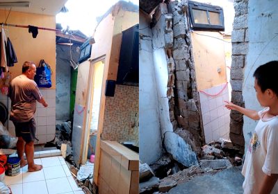 Dua Rumah Ambruk di Jalan Calung 6 Perumahan Depok Dua, Warga Berharap Bantuan Pemkot