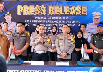 Polda Banten Musnahkan 1.023 Unit Knalpot Brong Hasil Sitaan