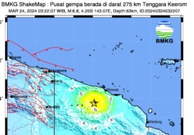 Wilayah Kaeerom Papua Diguncang Gempa Berkekuatan 7,5 Magnitudo