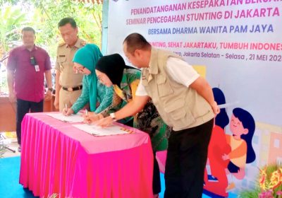 Ketua TP PKK Kota Jaksel dengan Ketua Darma Wanita PAM Jaya Sepakat Penanganan Stunting