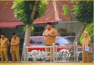 Asisten 3 Admistrasi Umum Pemkab Labuhanbatu Pimpin Apel Gabungan