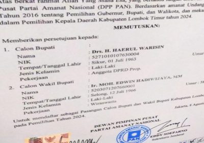 DPP PAN Resmi Keluarkan Surat Keputusan ke Pasangan Iron-Edwin