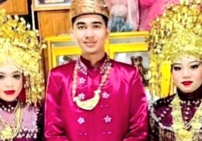 Heboh Pria Sumatera Selatan Nikahi Dua Perempuan Sangat Mesra