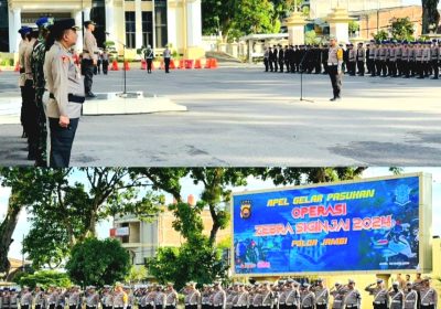 Polda Jambi Gelar Apel Gelar Pasukan Operasi Zebra Siginjai 2024