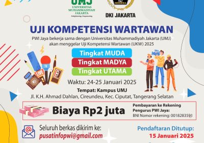 UKW PWI Jaya dan Universitas Muhammadiyah Jakarta 24-25 Januari 2025 Daftar Sekarang