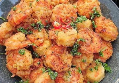 Salted Egg Fried Prawns