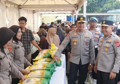 Gerakan Pangan Murah Polda Banten dan Polres Serang Dibanjiri Ribuan Warga