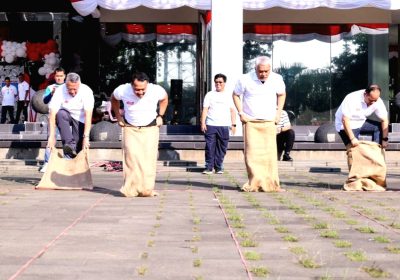 Semarak HUT ke-80 RI di Tangsel, Benyamin Ikuti Lomba Bersama Forkopimda Tangsel