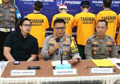 Polres Metro Depok Amankan 6 Tersangka dan Sita Barang Bukti Ganja 78 Kg