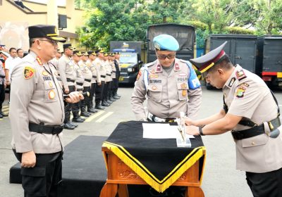 Kapolres Metro Jakarta Utara Pimpin Apel Pelantikan Kasat Tahti