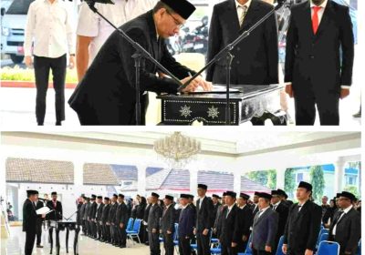 Wabup Lotim Lantik 69 Pejabat Administrator Pengawas dan Kepala UPTD Puskesmas