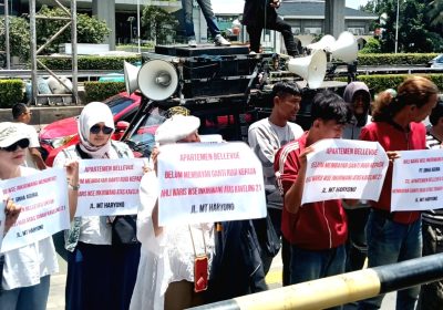 Puluhan Ahli Waris WSE Inkiriwang Gelar Demo di Apartemen Bellevue Place