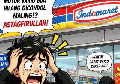 Motor Wartawan HarianPelita.id Digondol Maling Depan Indomaret Kota Tangerang