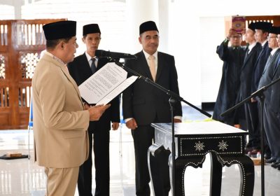 Bupati Lotim Lantik 87 Pj Kades, Pemimpin Harus Melayani Masyarakat Tanpa Sekat