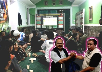 Kodim 0504/JS Gelar Nobar Sepakbola Gembira dengan Masyarakat